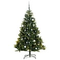 thumbnail image 1 of vidaXL Artificial Hinged Christmas Tree 150 LEDs & Ball Set 59.1", 1 of 12