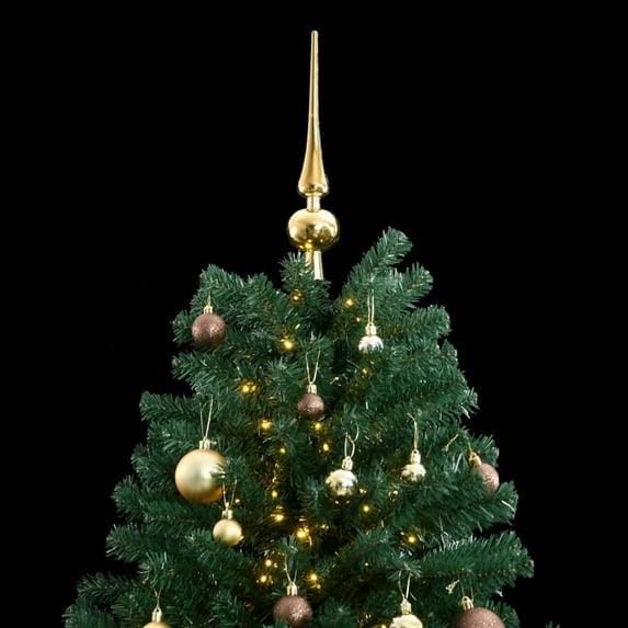 vidaXL Artificial Hinged Christmas Tree 300 LEDs & Ball Set 94.5"