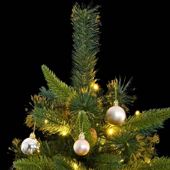 vidaXL Artificial Hinged Christmas Tree 300 LEDs & Ball Set 94.5"