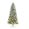 thumbnail image 1 of vidaXL Artificial Hinged Christmas Tree 300 LEDs & Flocked Snow 82.7", 1 of 8