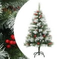 thumbnail image 1 of vidaXL Artificial Hinged Christmas Tree with Cones and Berries 47.2", 1 of 8