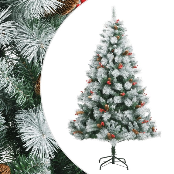 vidaXL Artificial Hinged Christmas Tree with Cones and Berries 70.9