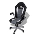 thumbnail image 1 of vidaXL Artificial Leather Office Chair Height Adjustable Modern Gray, 1 of 6