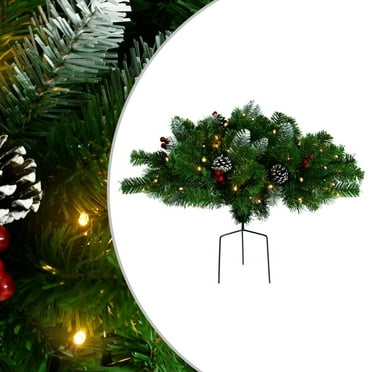 vidaXL Artificial Pathway Pre-lit Christmas Tree Xmas Decoration Green PVC