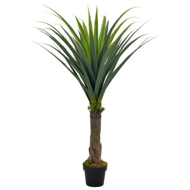 vidaXL Artificial Plant Yucca Tree Fake Outdoor Plant with Pot Green 57.1"
