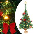 thumbnail image 1 of vidaXL Artificial Pre-Lit Christmas Tree with Baubles Green 2 ft, 1 of 10
