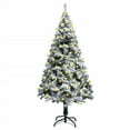 thumbnail image 1 of vidaXL Artificial Pre-lit Christmas Tree with Flocked Snow Xmas Tree Green, 1 of 24
