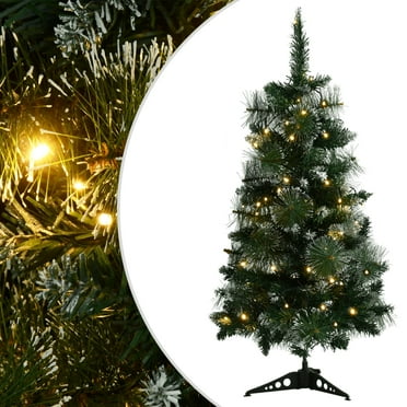 vidaXL Artificial Pre-lit Christmas Tree with Stands Decoration Green PVC