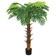 thumbnail image 1 of vidaXL 1 Piece 35.4" Green Artificial Cycas Palm Tree with Pot Lifelike Tropical Decor, 1 of 6