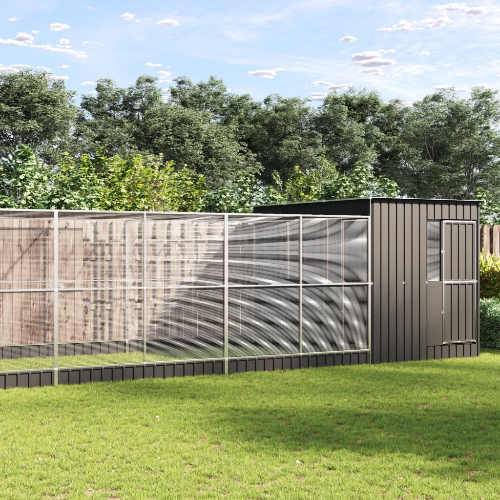 View of vidaXL Aviary Silver Galvanized Steel Large Durable Aviary - Walmart.com