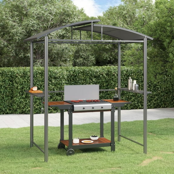 vidaXL BBQ Gazebo Anthracite Steel Large Seats Many BBQ Gazebo 82.7"x44.9"x90.6"