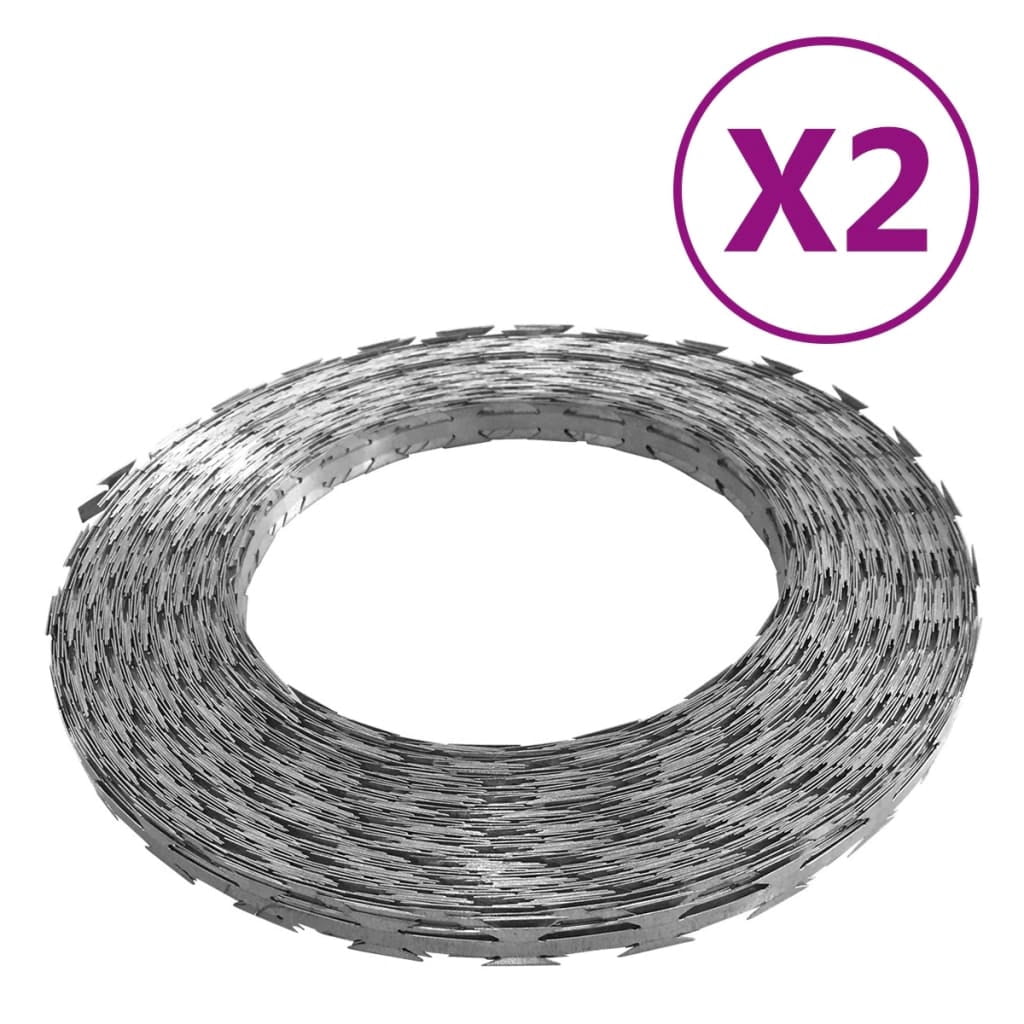 vidaXL BTO-22 Razor Wires 2 pcs 328.1' Steel