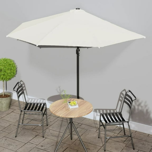 vidaXL Garden Parasol Sand Polyester, Aluminum, Steel 118.1 x 61.0 in