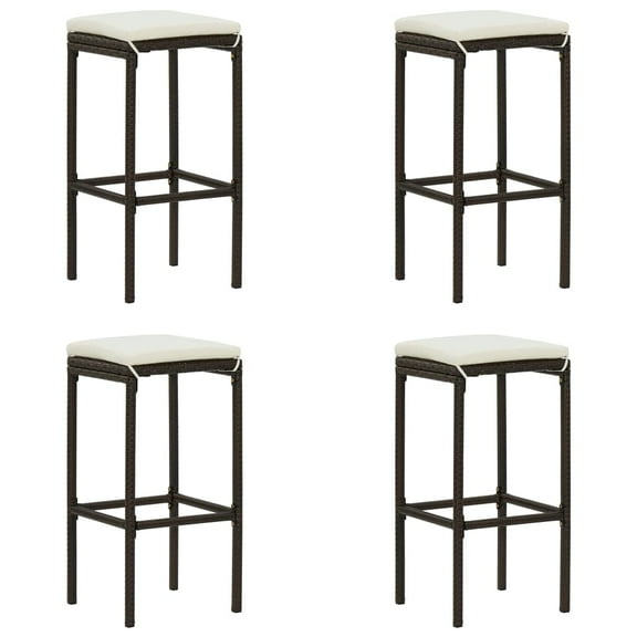 vidaXL Bar Stool Bar Seat Counter Height Island Stool for Pub Poly Rattan