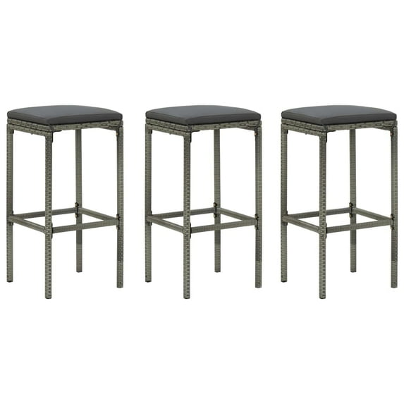 vidaXL Bar Stool Bar Seat Counter Height Island Stool for Pub Poly Rattan