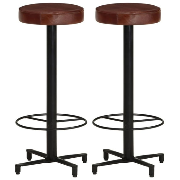 vidaXL Bar Stool Bar Seat Counter Height Island Stool for Pub Real Leather