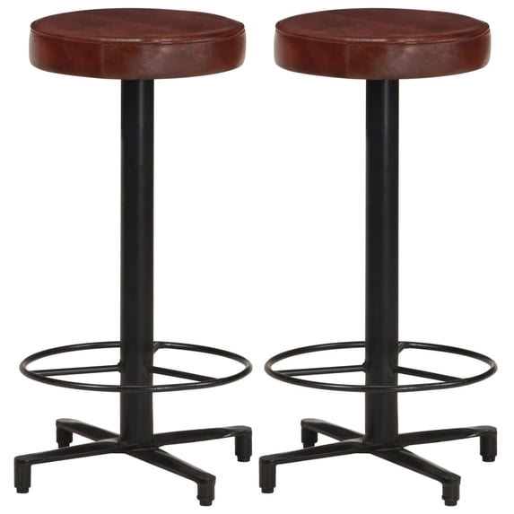 vidaXL Bar Stool Bar Seat Counter Height Island Stool for Pub Real Leather