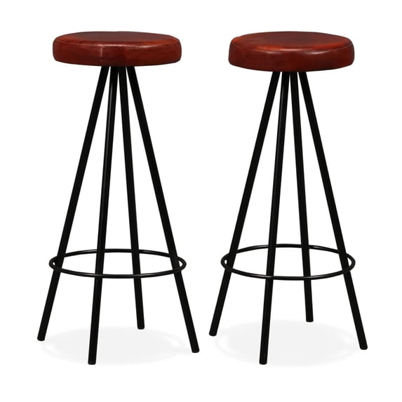 vidaXL Bar Stool Bar Seat Counter Height Island Stool for Pub Real Leather