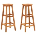 thumbnail image 1 of vidaXL Solid Acacia Wood Bar Stools - Set of 2, Brown, 1 of 11