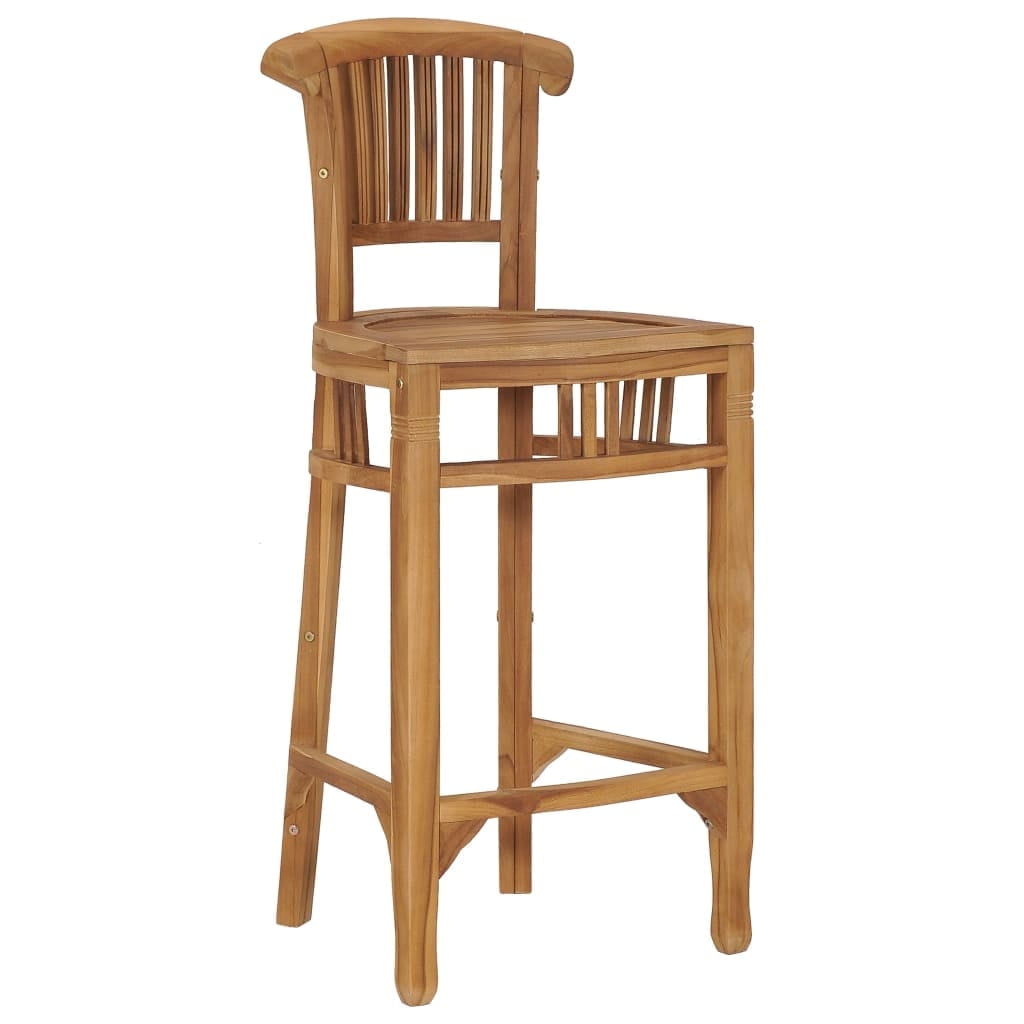 Teak Medium Brown Climate Resistant Outdoor Bar Stool