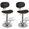 thumbnail image 1 of vidaXL Bar Stools 2 pcs Bent Wood and Faux Leather, 1 of 8