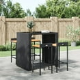 thumbnail image 1 of vidaXL Bar Stools 2 pcs Black Poly Rattan and Solid Wood Acacia, 1 of 7