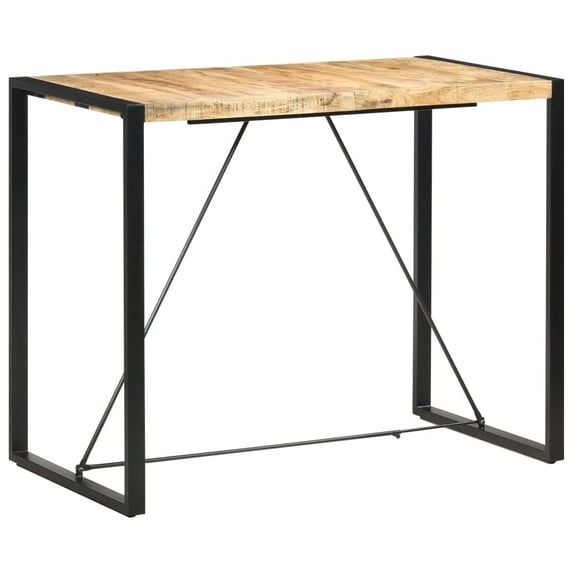 vidaXL 55.1" Portable Solid Mango Wood Patio Bar Table, Multicolor