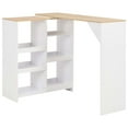 thumbnail image 1 of vidaXL Bar Table Kitchen Dining Pub Table Bistro Table with Moveable Shelf, 1 of 32