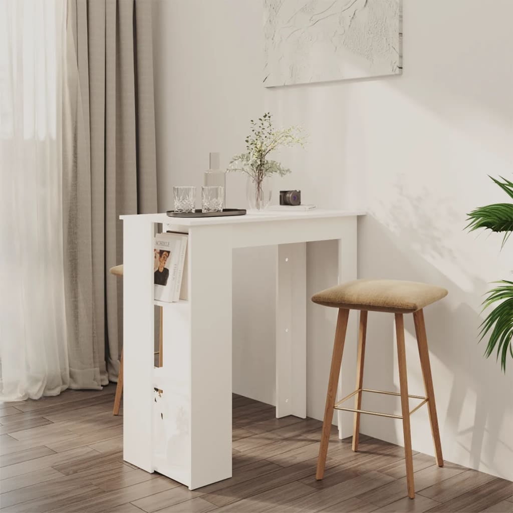 vidaXL Bar Table Kitchen Pub Table Bistro Table with Shelf Engineered Wood - Walmart.com