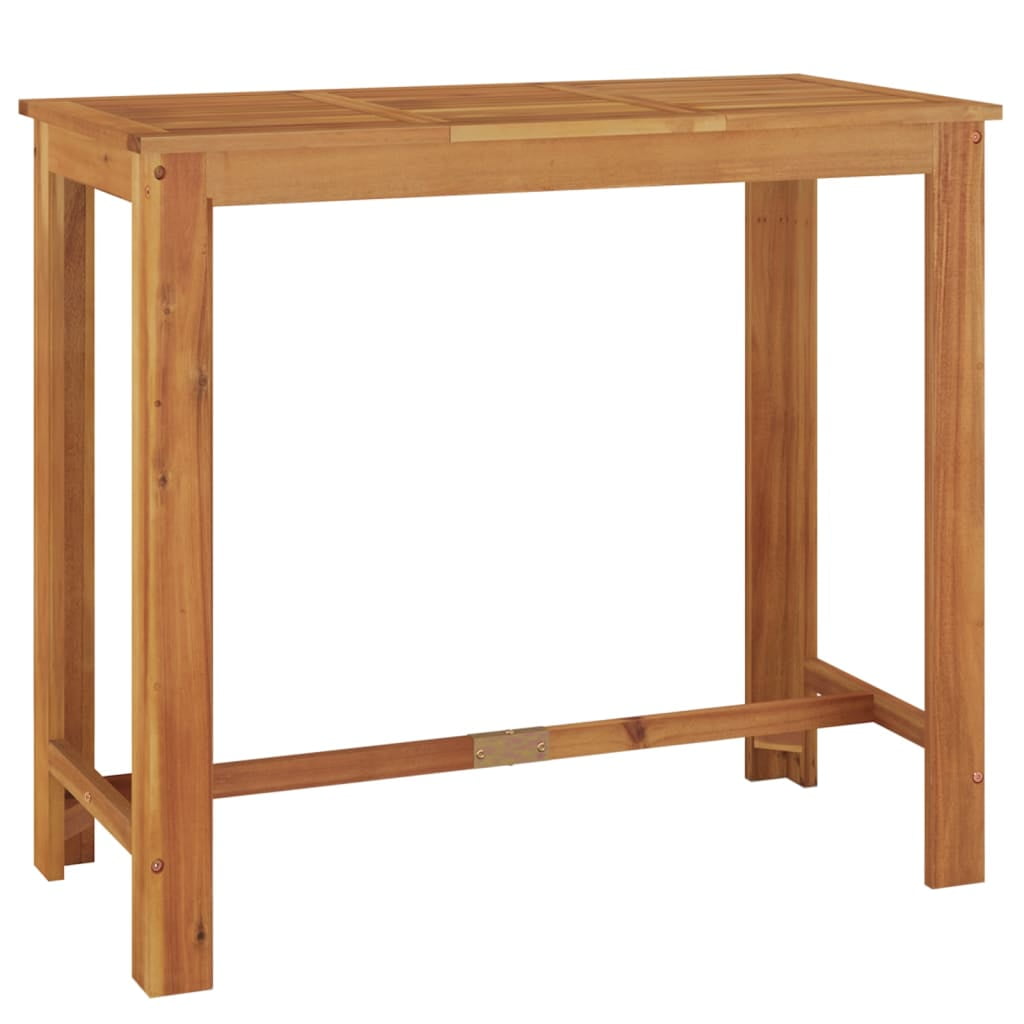 Acacia Wood Outdoor Bar Table with Oil Finish, 47.2" x 23.6" x 41.3"
