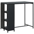 thumbnail image 1 of vidaXL Bar Table Pub Table Kitchen Bistro Table with Storage Rack Poly Rattan, 1 of 38