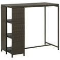 thumbnail image 1 of vidaXL Bar Table Pub Table Kitchen Bistro Table with Storage Rack Poly Rattan, 1 of 38