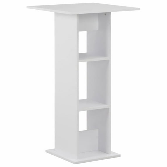 vidaXL Bar Table White 23.62"x23.62"x43.31"