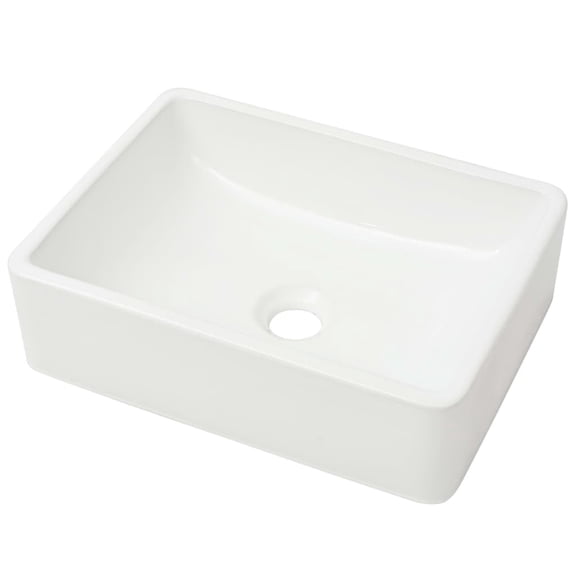 vidaXL Basin Modern Ceramic 16.1" Home Washroom Vanity Vessel Sink White/Black