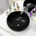 thumbnail image 1 of vidaXL Basin Round Ceramic Wash Countertop Basin Sink Bathroom White/Black, 1 of 12