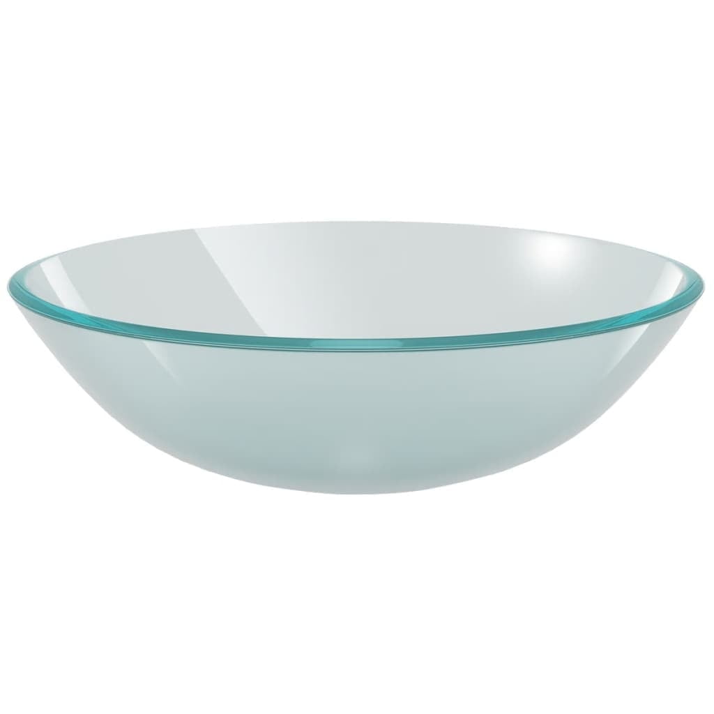 Frosted Glass Round Above-Counter Vanity Sink, 16.5 inches