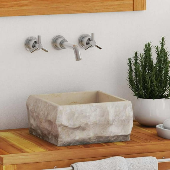 vidaXL Sink Above Counter Vanity Sink Natural Stone Basin for Bathroom Marble