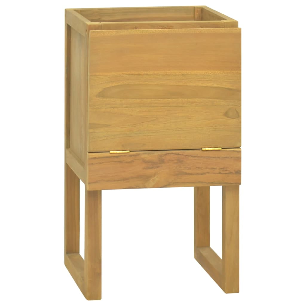 Teak Brown Solid Wood Bathroom Cabinet with Ample Storage