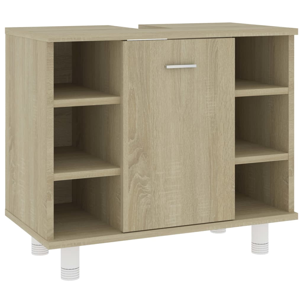 vidaXL Bathroom Cabinet Chipboard Storage Cabinet Rack Washroom Multi ...