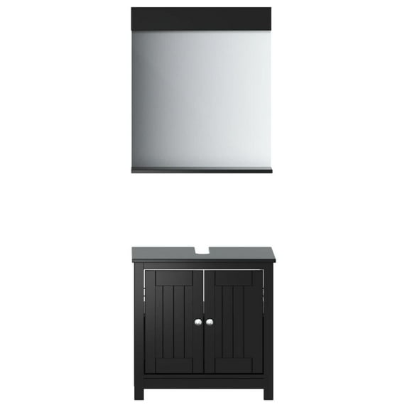 vidaXL Bathroom Furniture Set Storage Sink Cabinet Mirror BERG Solid Wood Pine