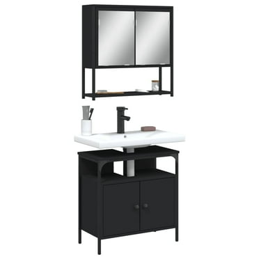 vidaXL Bathroom Furniture Set Storage Vanity Unit 2 Piece Engineered Wood