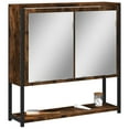 thumbnail image 1 of vidaXL Bathroom Mirror Cabinet Black 23.6"x6.3"x23.6" Engineered Wood, 1 of 16