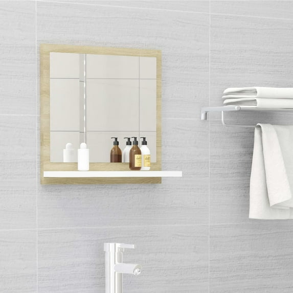 vidaXL Bathroom Mirror Framed Vanity Mirror for Powder Room Engineered Wood
