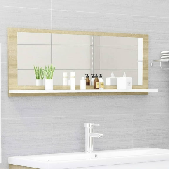 vidaXL Bathroom Mirror Framed Vanity Mirror for Powder Room Engineered Wood