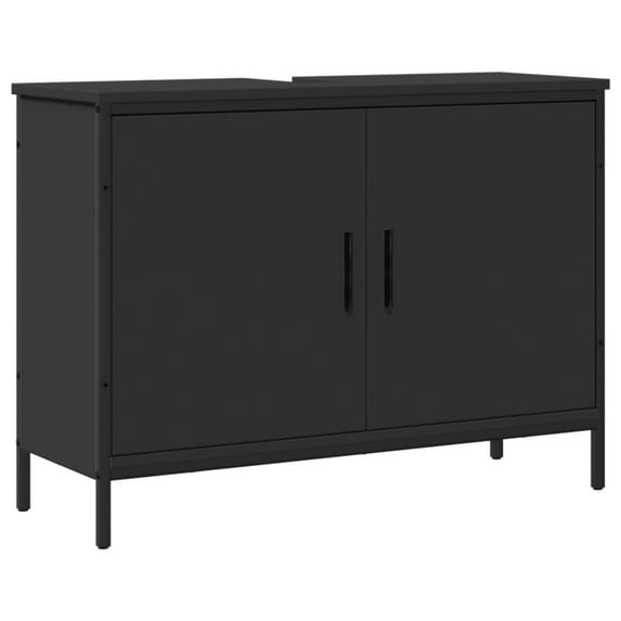 vidaXL Bathroom Sink Cabinet Black 31.5"x11.8"x23.6" Engineered Wood