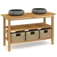 thumbnail image 1 of vidaXL Bathroom Vanity Cabinet with Black Marble Sinks Solid Wood Teak, 1 of 18