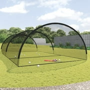 vidaXL Batting Cage Baseball Cage Net Equipment for Practice Black Polyester