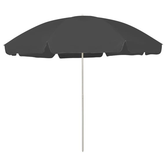 vidaXL Beach Parasol Anthracite Polyester Large Tiltable Beach Parasol