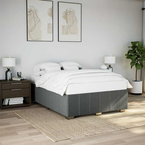 vidaXL Bed Frame Box Spring Base Upholstered Home Bedroom Furniture Fabric