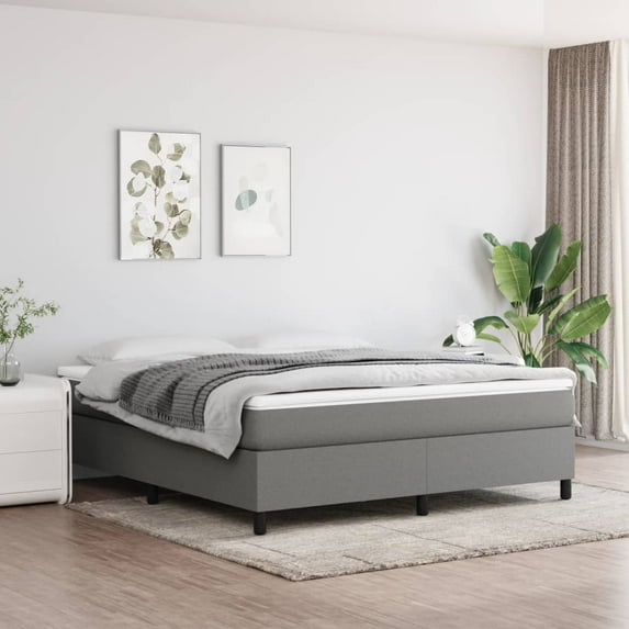 vidaXL Bed Frame Box Spring Platform Bed Base Frame Mattress Foundation Fabric